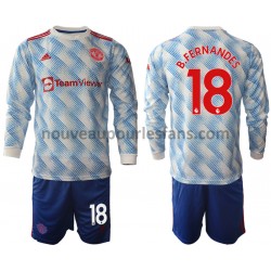 Maillot Manchester United Bruno Fernandes 18 Enfant Tenue Extérieur 2021-2022 Manche Longue