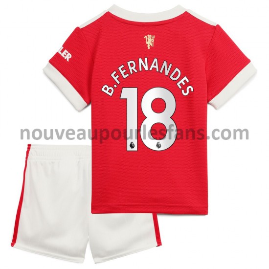 Maillot Manchester United Bruno Fernandes 18 Enfant Tenue Domicile 2021-2022 Manche Courte