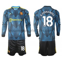 Maillot Manchester United Bruno Fernandes 18 Enfant Tenue 3ème 2021-2022 Manche Longue