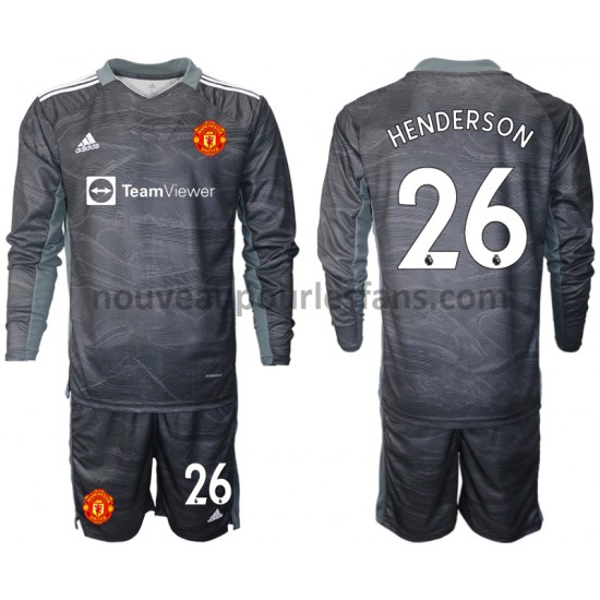 Maillot Manchester United Dean Henderson 26 Gardien Enfant Tenue Extérieur 2021-2022 Manche Longue