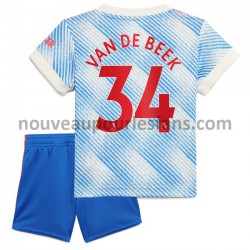 Maillot Manchester United Donny Van De Beek 34 Enfant Tenue Extérieur 2021-2022 Manche Courte