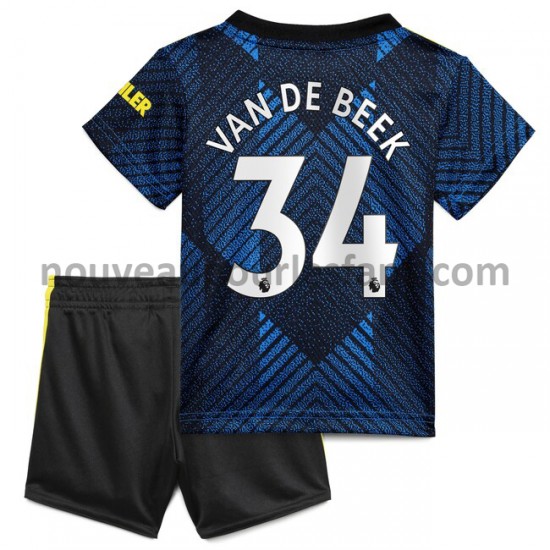 Maillot Manchester United Donny van de Beek 34 Enfant Tenue 3ème 2021-2022 Manche Courte