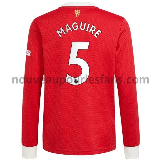Maillot Manchester United Harry Maguire 5 Tenue Domicile 2021-2022 Manche Longue
