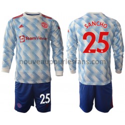 Maillot Manchester United Jadon Sancho 25 Enfant Tenue Extérieur 2021-2022 Manche Longue