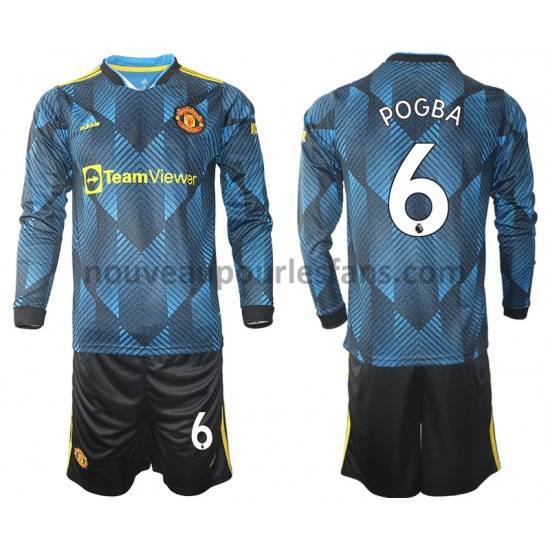 Maillot Manchester United Paul Pogba 6 Enfant Tenue 3ème 2021-2022 Manche Longue