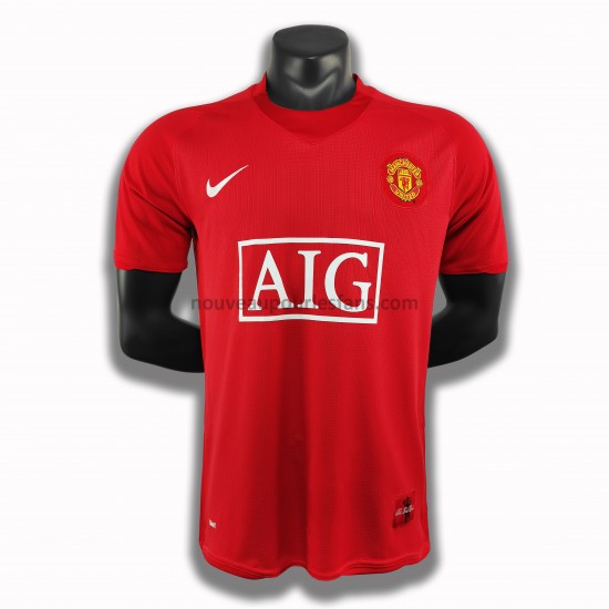 Maillot Manchester United Retro Tenue Domicile 2007-2008 Manche Courte