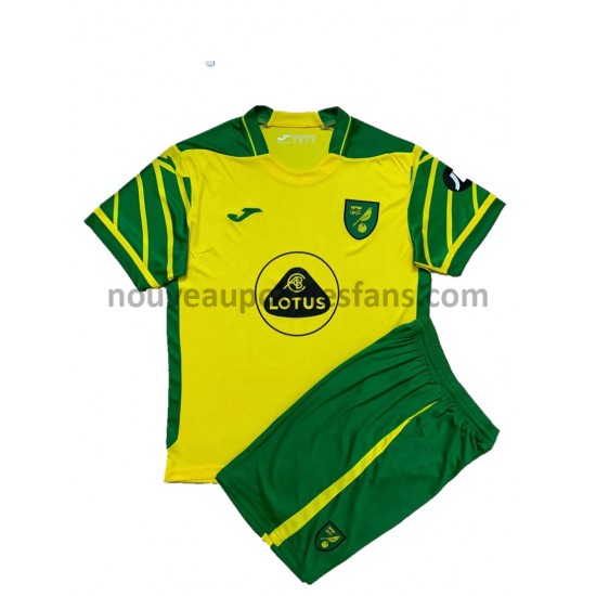 Maillot Norwich City Enfant Tenue Domicile 2021-2022 Manche Courte