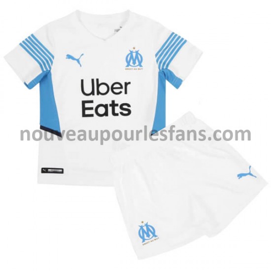 Maillot Olympique de Marseille Enfant Tenue Domicile 2021-2022 Manche Courte