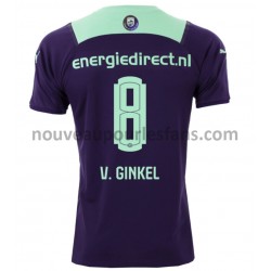 Maillot PSV Eindhoven Marco van Ginkel 8 Tenue Extérieur 2021-2022 Manche Courte