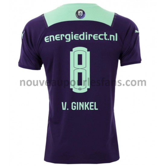 Maillot PSV Eindhoven Marco van Ginkel 8 Tenue Extérieur 2021-2022 Manche Courte
