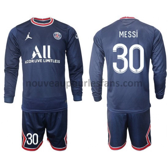 Maillot Paris Saint-Germain MESSI 30 Enfant Tenue Domicile 2021-2022 Manche Longue