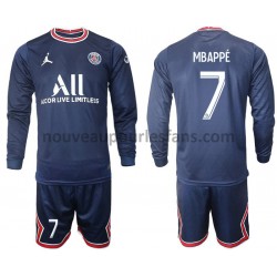 Maillot Paris Saint-Germain Mbappé 7 Enfant Tenue Domicile 2021-2022 Manche Longue