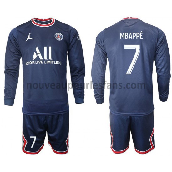 Maillot Paris Saint-Germain Mbappé 7 Enfant Tenue Domicile 2021-2022 Manche Longue
