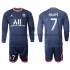 Maillot Paris Saint-Germain Mbappé 7 Enfant Tenue Domicile 2021-2022 Manche Longue