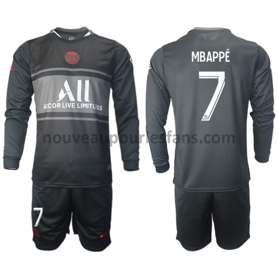 Maillot Paris Saint-Germain Kylian Mbappé 7 Enfant Tenue 3ème 2021-2022 Manche Longue