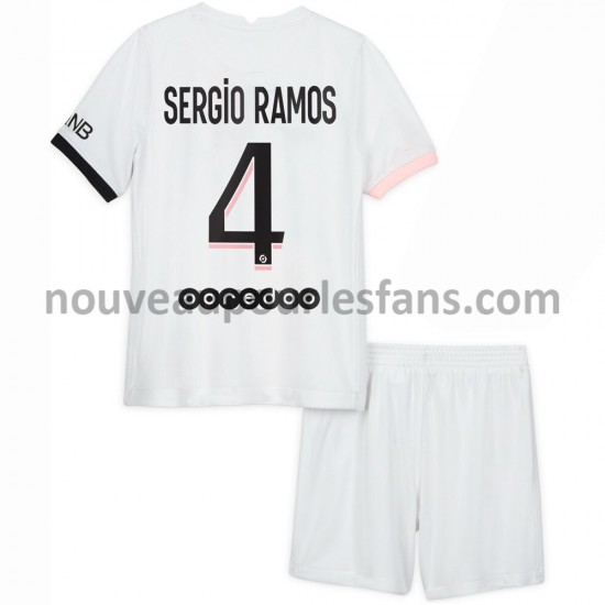 Maillot Paris Saint-Germain Sergio Ramos 4 Enfant Tenue Extérieur 2021-2022 Manche Courte