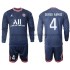 Maillot Paris Saint-Germain Sergio Ramos 4 Enfant Tenue Domicile 2021-2022 Manche Longue