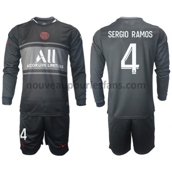 Maillot Paris Saint-Germain Sergio Ramos 4 Enfant Tenue 3ème 2021-2022 Manche Longue