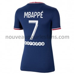 Maillot Paris Saint-Germain PSG Kylian Mbappé 7 Femme Tenue Domicile 2021-2022 Manche Courte