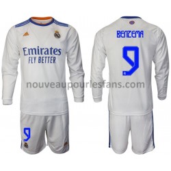 Maillot Real Madrid Benzema 9 Enfant Tenue Domicile 2021-2022 Manche Longue