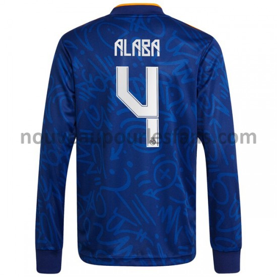 Maillot Real Madrid David Alaba 4 Tenue Extérieur 2021-2022 Manche Longue