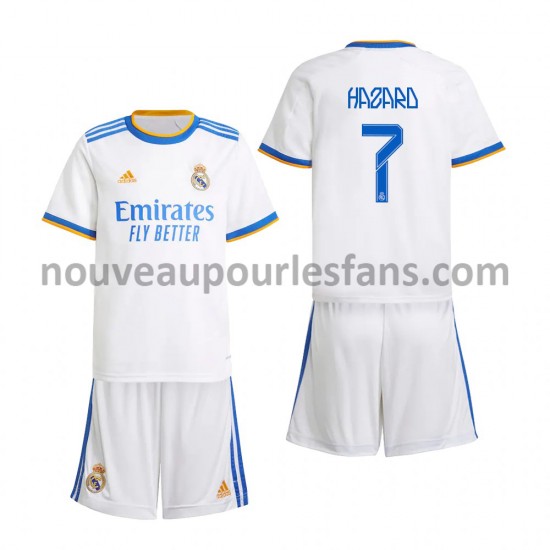Maillot Real Madrid Eden Hazard 7 Enfant Tenue Domicile 2021-2022 Manche Courte