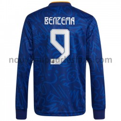 Maillot Real Madrid Karim Benzema 9 Tenue Extérieur 2021-2022 Manche Longue