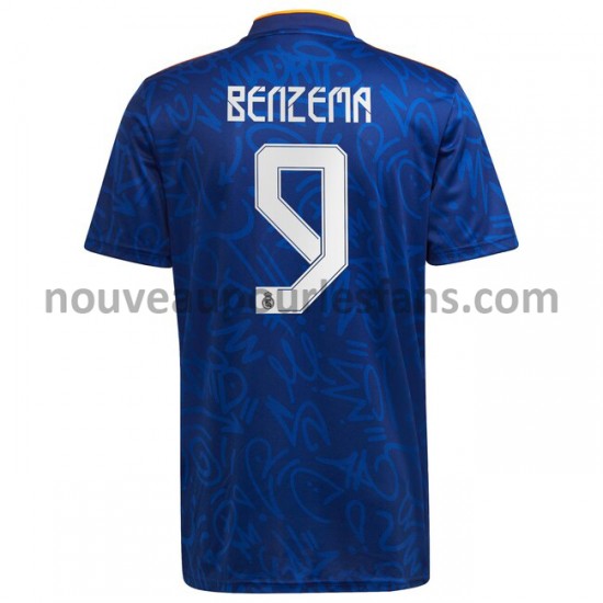 Maillot Real Madrid Karim Benzema 9 Tenue Extérieur 2021-2022 Manche Courte