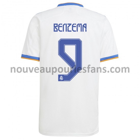 Maillot Real Madrid Karim Benzema 9 Tenue Domicile 2021-2022 Manche Courte