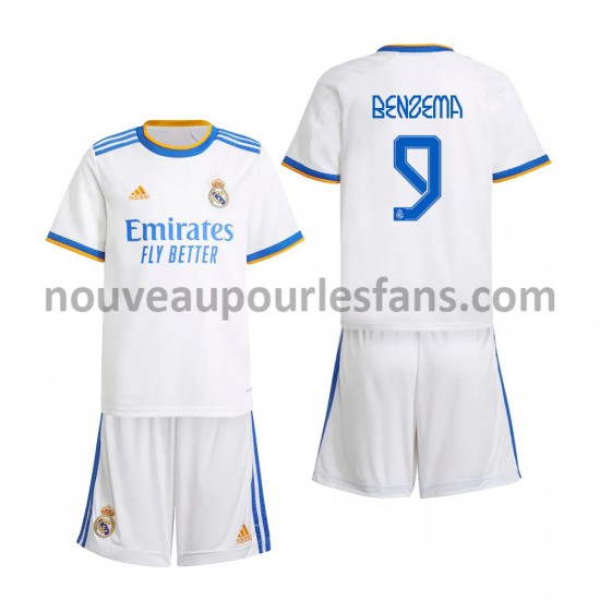 Maillot Real Madrid Karim Benzema 9 Enfant Tenue Domicile 2021-2022 Manche Courte