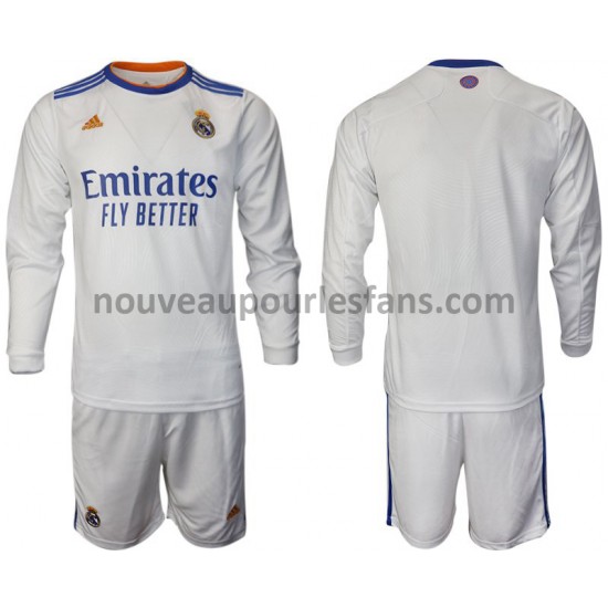 Maillot Real Madrid Enfant Tenue Domicile 2021-2022 Manche Longue