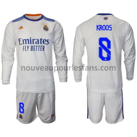 Maillot Real Madrid Kroos 8 Enfant Tenue Domicile 2021-2022 Manche Longue
