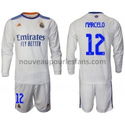 Maillot Real Madrid Marcelo 12 Enfant Tenue Domicile 2021-2022 Manche Longue