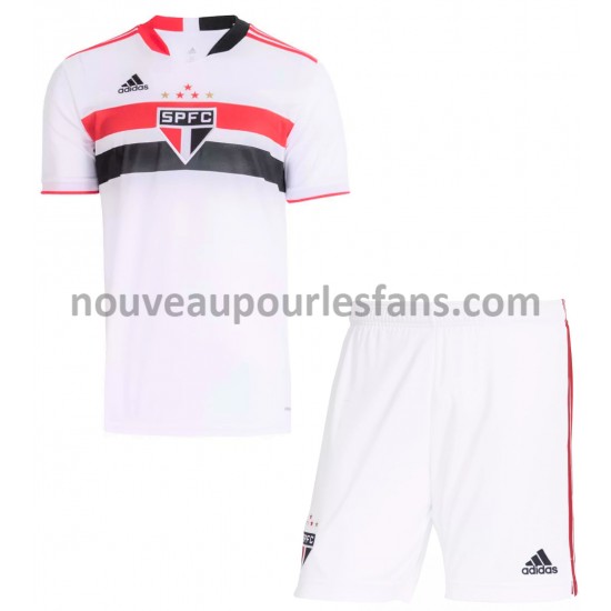 Maillot São Paulo Enfant Tenue Domicile 2021-2022 Manche Courte