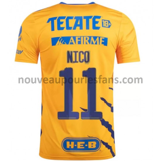 Maillot Tigres UANL Nico Lopez 11 Tenue Domicile 2021-2022 Manche Courte