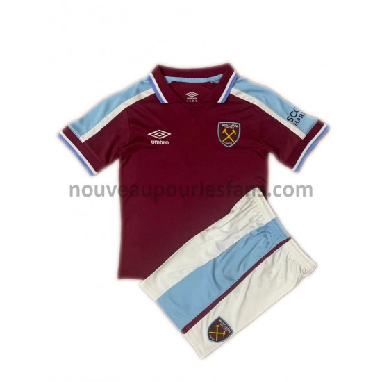 Maillot West Ham United Enfant Tenue Domicile 2021-2022 Manche Courte