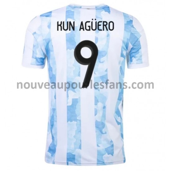Maillot Argentine Kun Agüero 9 Tenue Domicile 2021 Manche Courte
