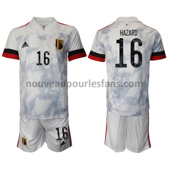 Maillot Belgique Thorgan Hazard 16 Enfant Tenue Extérieur Euro 2020 Manche Courte