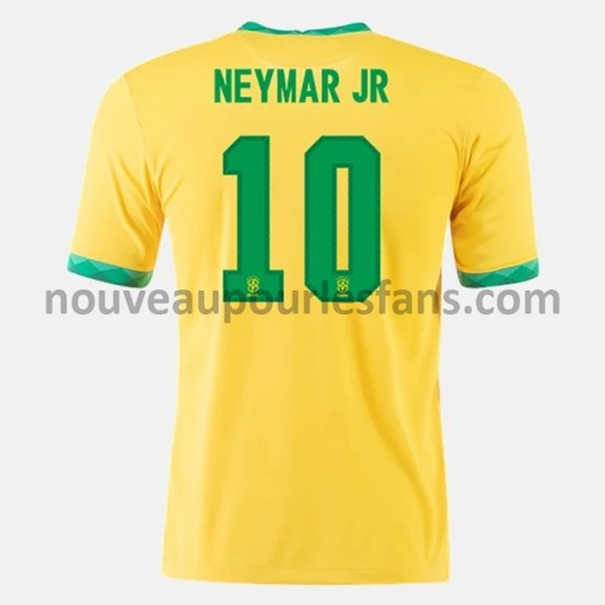 Maillot Brésil Neymar JR 10 Tenue Domicile 2020-2021 Manche Courte