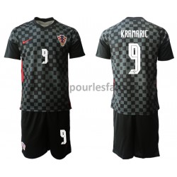 Maillot Croatie Andrej Kramaric 9 Enfant Tenue Extérieur Euro 2020 Manche Courte