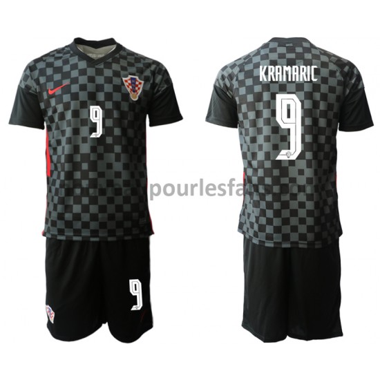 Maillot Croatie Andrej Kramaric 9 Enfant Tenue Extérieur Euro 2020 Manche Courte