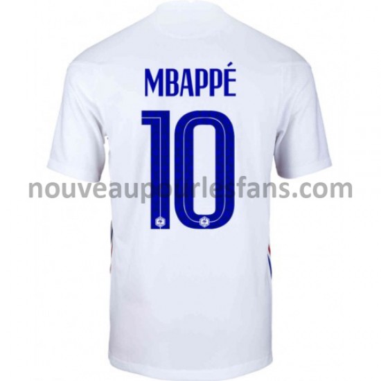 Maillot France Kylian Mbappé 10 Tenue Extérieur Euro 2020 Manche Courte