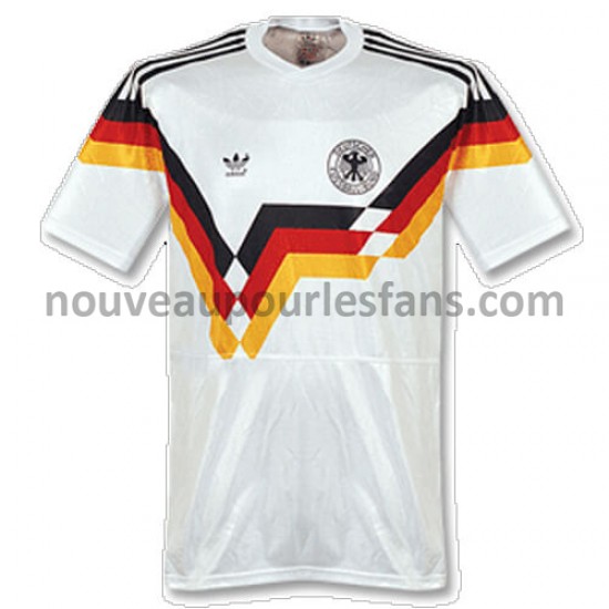 Maillot Allemagne Retro Tenue Domicile 1990 Manche Courte