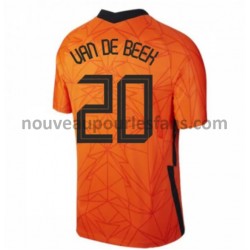 Maillot Pays-Bas Donny van de Beek 20 Tenue Domicile Euro 2020 Manche Courte