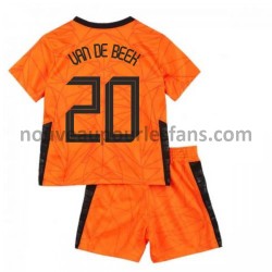 Maillot Pays-Bas Donny van de Beek 20 Enfant Tenue Domicile Euro 2020 Manche Courte