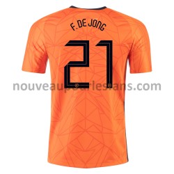 Maillot Pays-Bas Frenkie de Jong 21 Tenue Domicile Euro 2020 Manche Courte