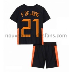 Maillot Pays-Bas Frenkie de Jong 21 Enfant Tenue Extérieur Euro 2020 Manche Courte