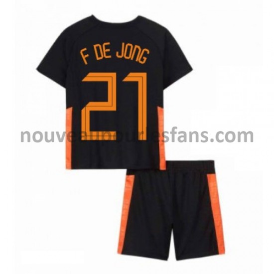 Maillot Pays-Bas Frenkie de Jong 21 Enfant Tenue Extérieur Euro 2020 Manche Courte