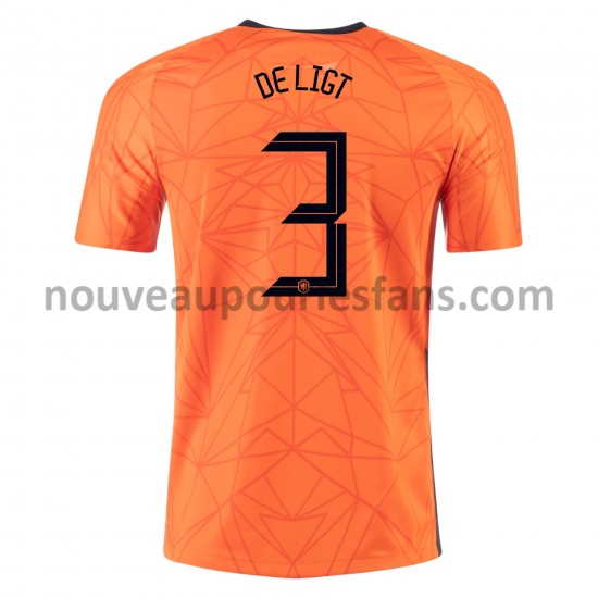 Maillot Pays-Bas MATTHIJS DE LIGT 3 Tenue Domicile Euro 2020 Manche Courte