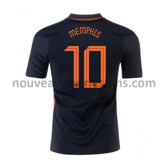 Maillot Pays-Bas MEMPHIS 10 Tenue Extérieur Euro 2020 Manche Courte